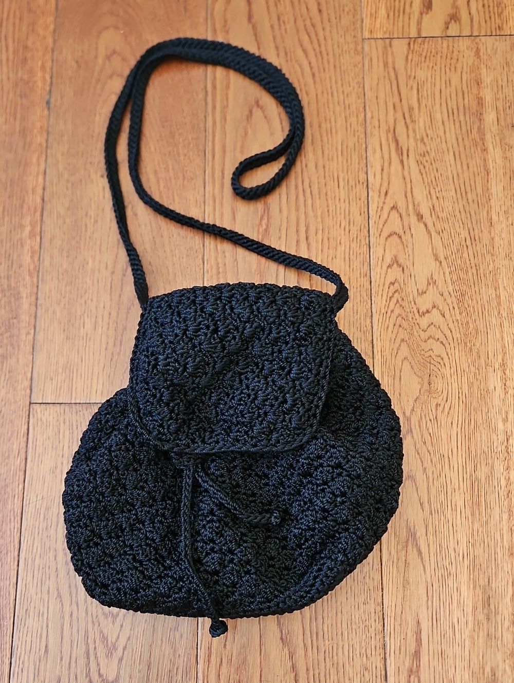 The SAK black crochet crossbody bag